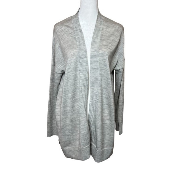 Ann Taylor Loft Lightweight Wool Blend Open Front Cardigan Sweater Gray Small - Picture 1 of 6